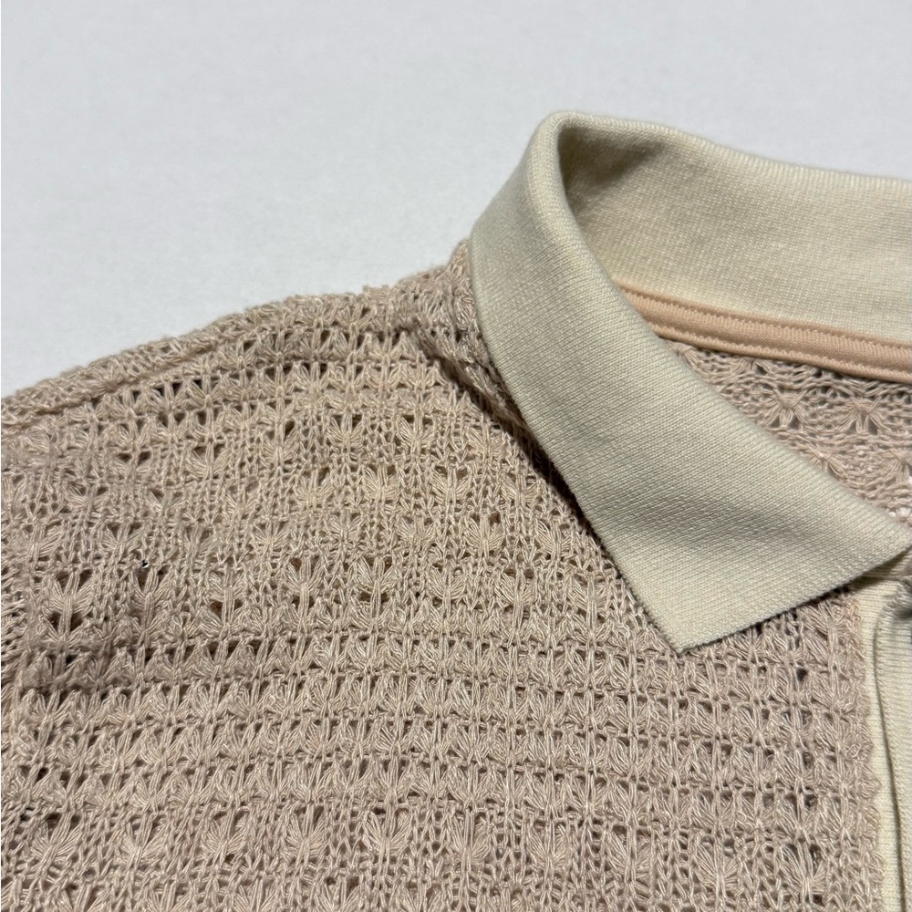 SHEIN Cream Polo Shirt with Textured Elegance